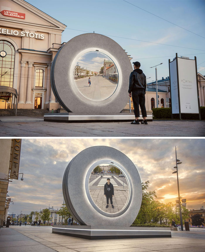 A Lituânia e a Polônia construíram um 'portal' conectando duas de suas cidades e as pessoas estão adorando